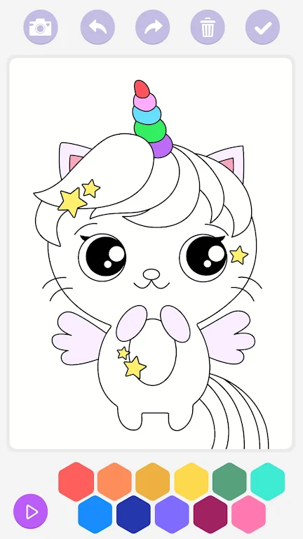 Unicorn Cat Coloring Book স্ক্রিনশট 1