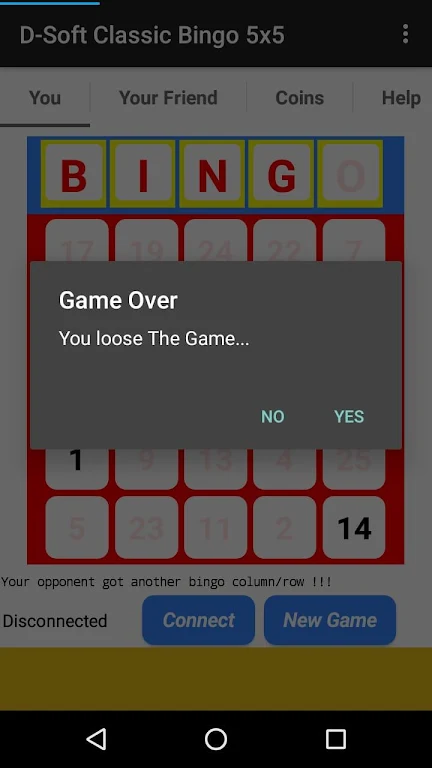 D-Soft Classic Bingo 5x5 Screenshot 2