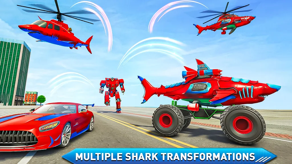 Monster Truck Robot Shark Game Скриншот 3