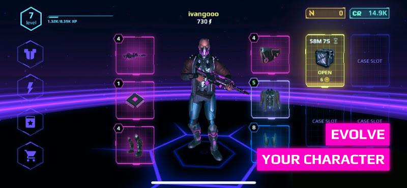 CyberHero: Cyberpunk PvP TPS Tangkapan skrin 1