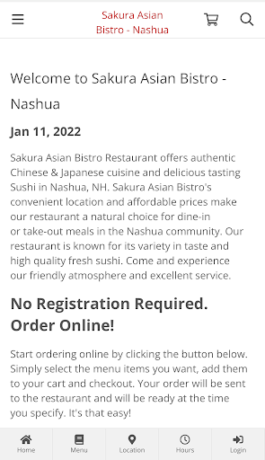 Sakura Asian Bistro - Nashua スクリーンショット 0