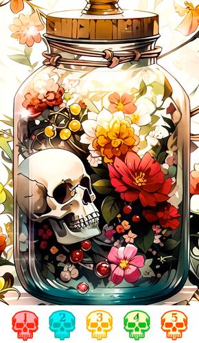 Dark Skeleton Color by number 螢幕截圖 1
