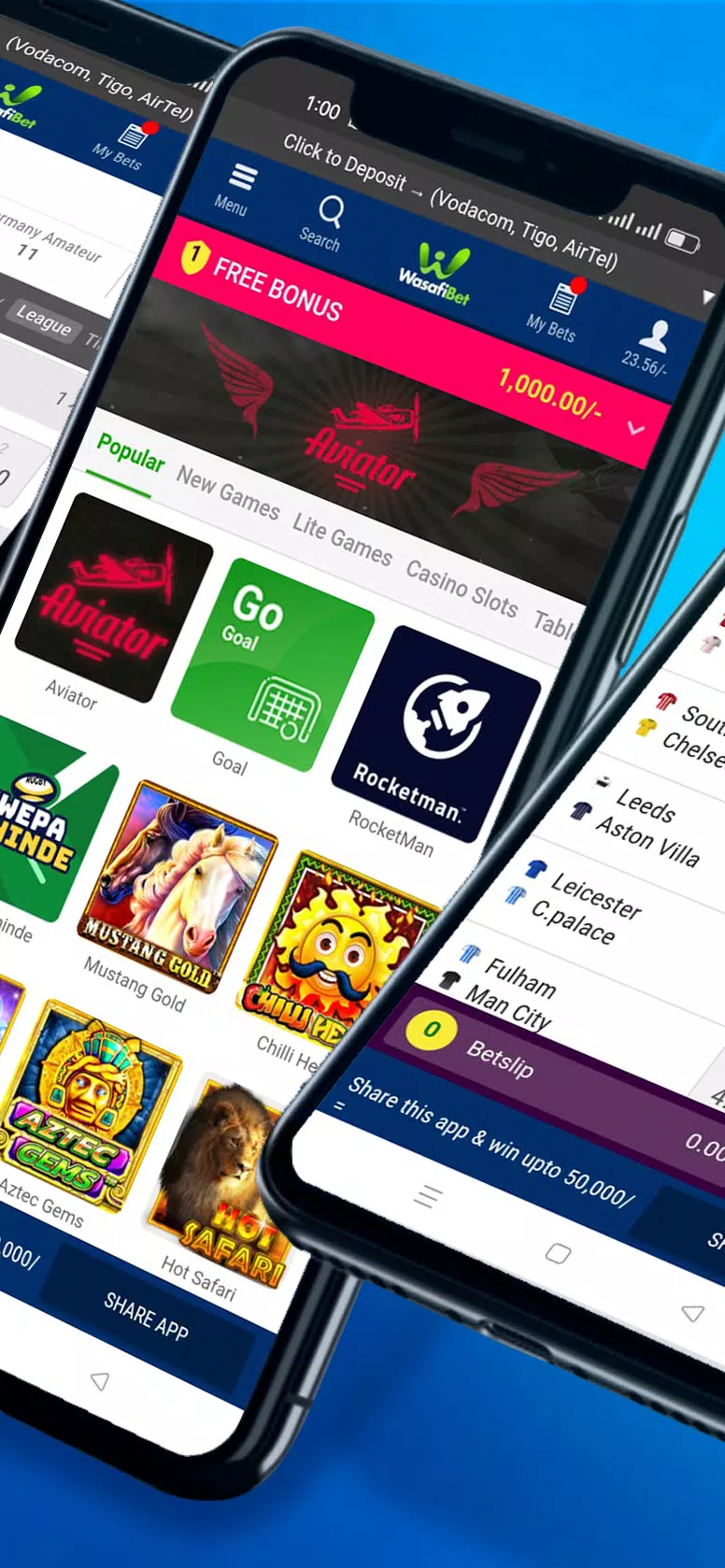 Wasafibet - Sportsbook, Casino Captura de tela 2