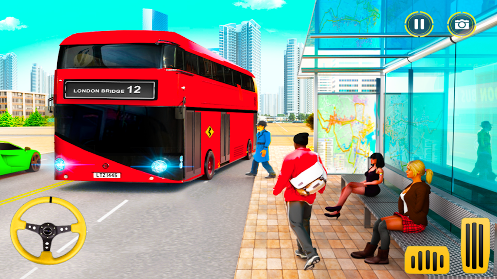 City Coach Bus Driving Sim 3D 스크린샷 0