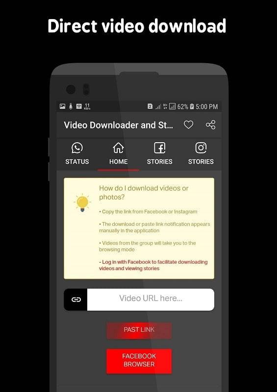 Video Downloader and Stories Ảnh chụp màn hình 1