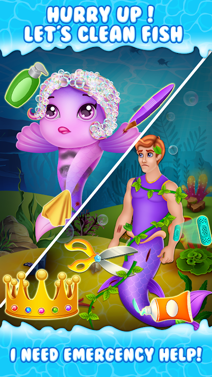 Newborn mermaid care game 스크린샷 1