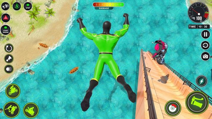 Superhero Bike Mega Ramp Games スクリーンショット 3