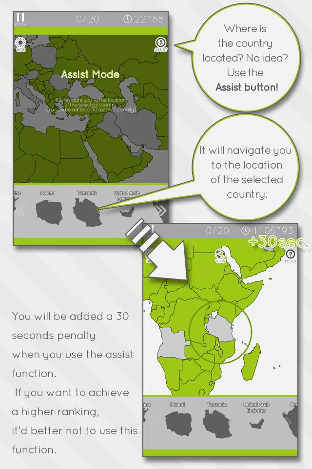 E. Learning World Map Puzzle Zrzut ekranu 2