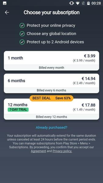 AVG Secure VPN Proxy & Privacy 螢幕截圖 0