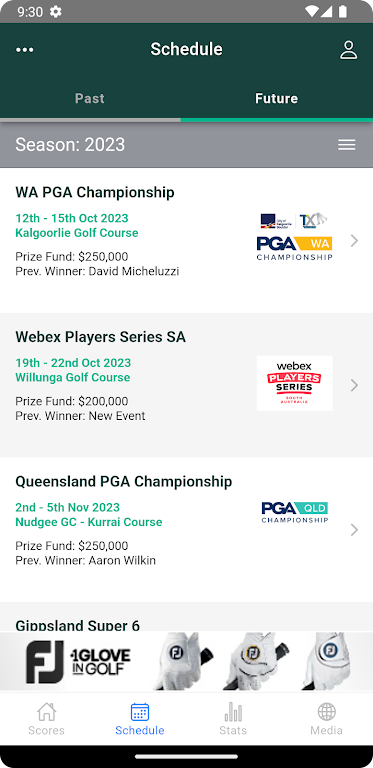 PGA Tour of Australasia 螢幕截圖 1