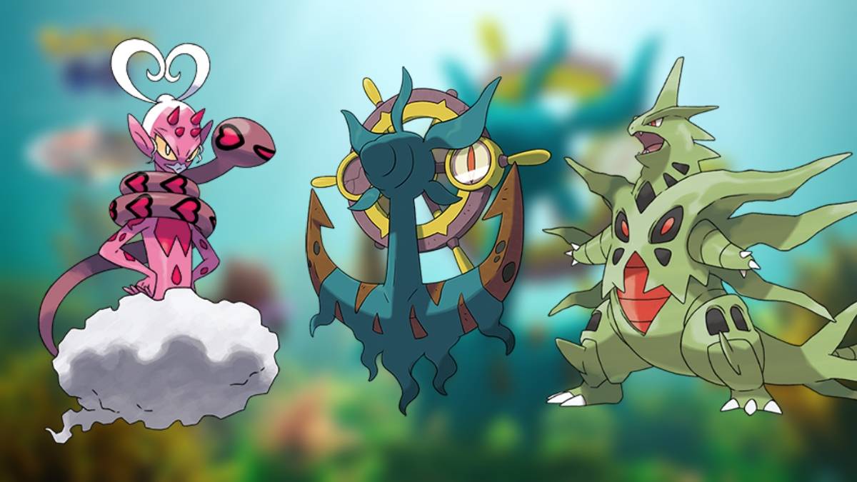 神奇寶貝Go的Enamorus，Dhelmise和Mega Tyranitar，他們出現在心愛的伙伴中，當時是突襲的老闆