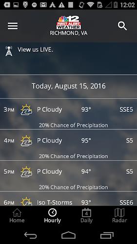 NBC12 First Alert Weather स्क्रीनशॉट 1