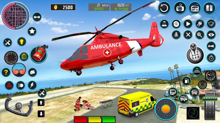 Heli Ambulance Simulator Game Скриншот 1