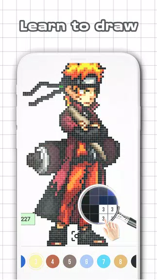 Color by Number - Naruto Sandbox Ninja Pixel Captura de tela 0