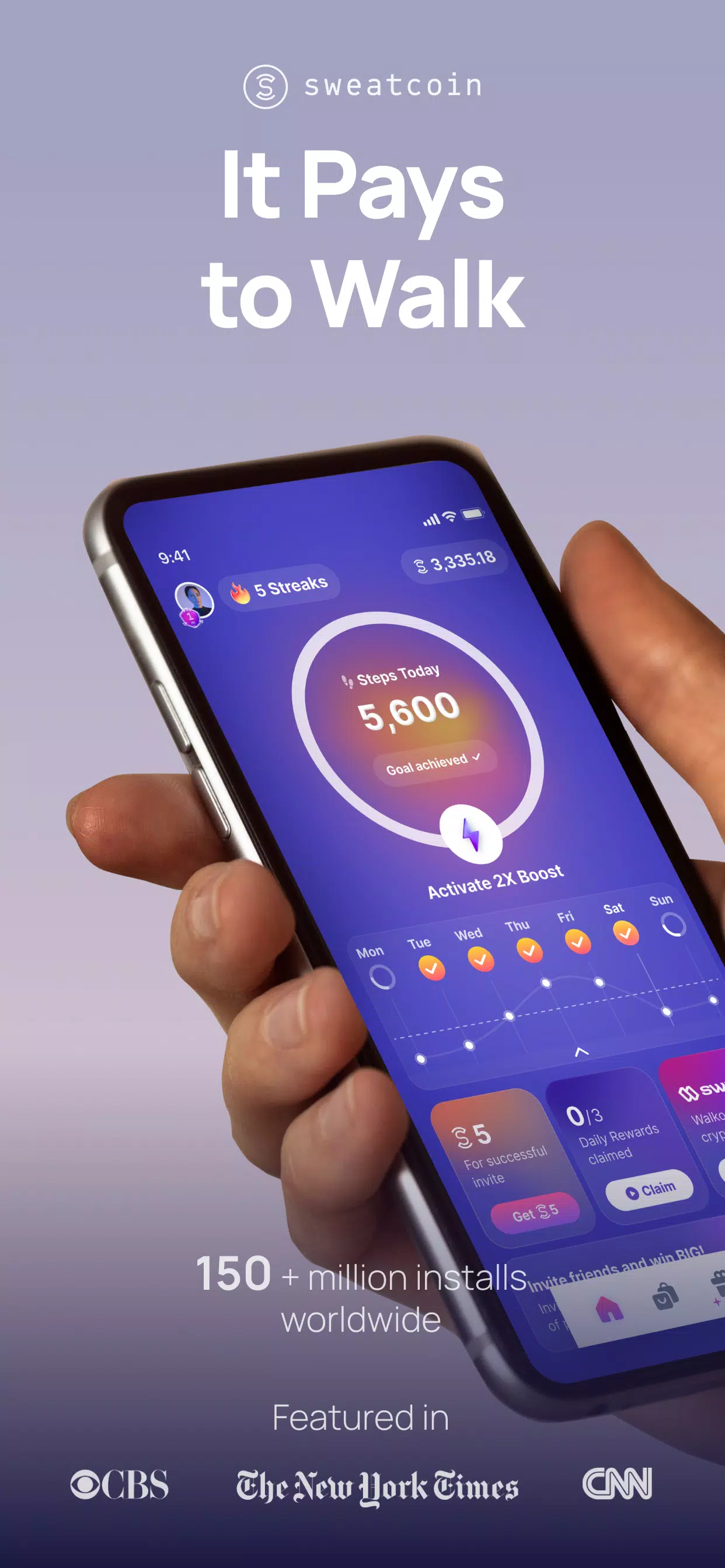 Sweatcoin・Walking Step Counter ภาพหน้าจอ 0