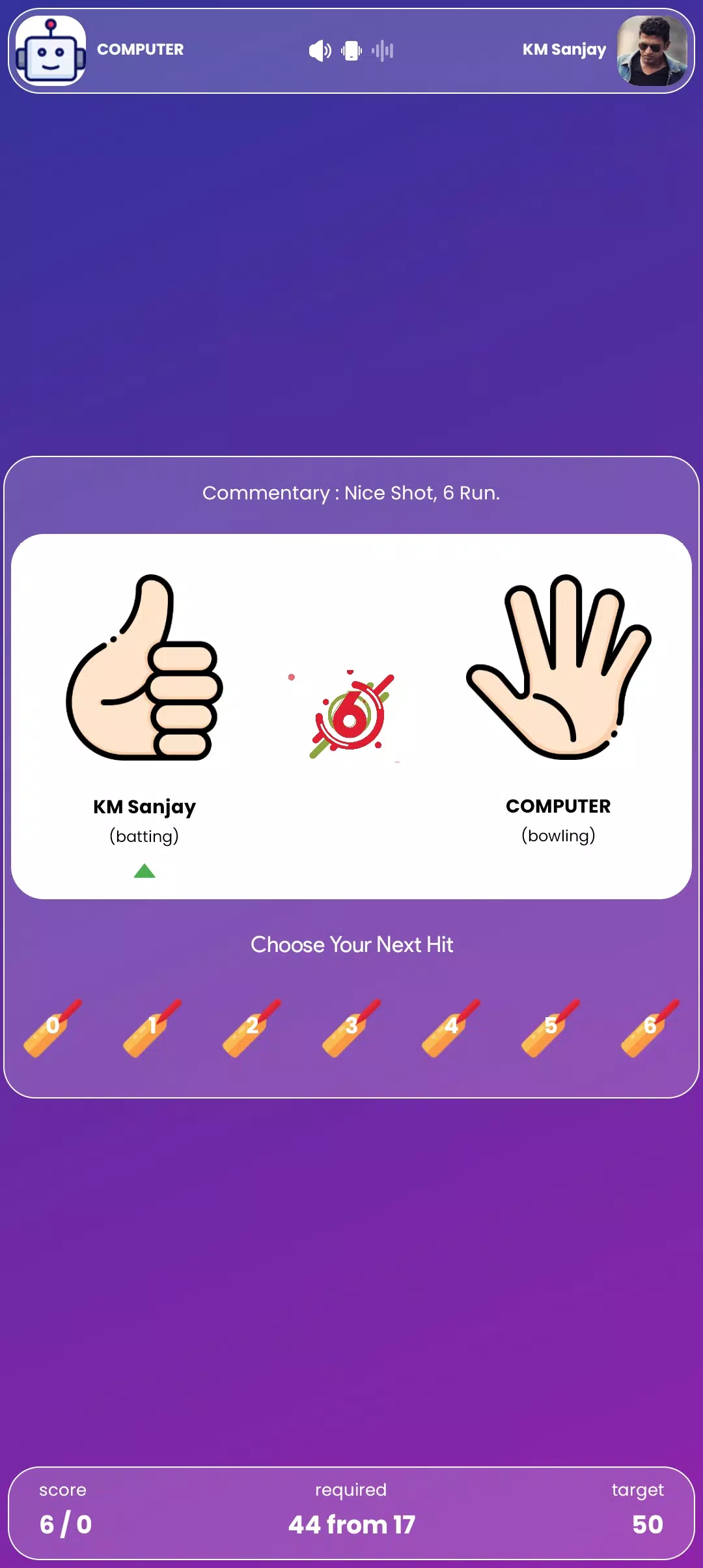 Hand Cricket Captura de tela 1