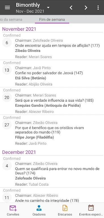 Meeting Schedule Builder Screenshot 1