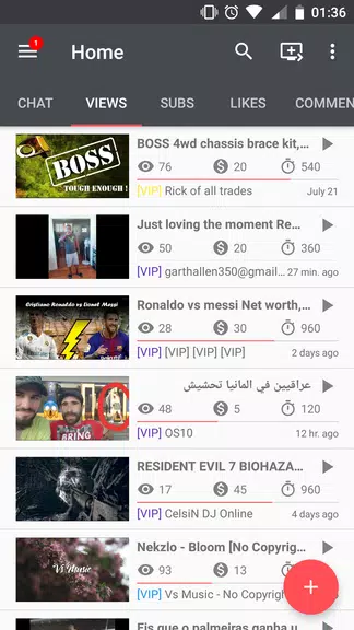 uTubeX - Views, subs, likes and comments exchange Ekran Görüntüsü 1