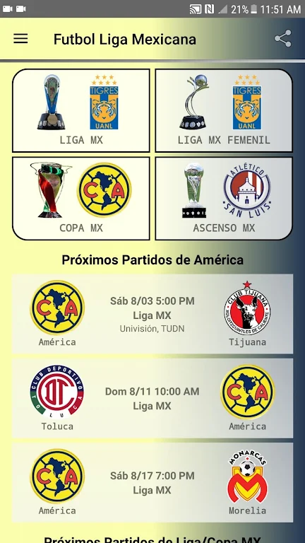 SoccerLair Mexican Leagues Screenshot 1