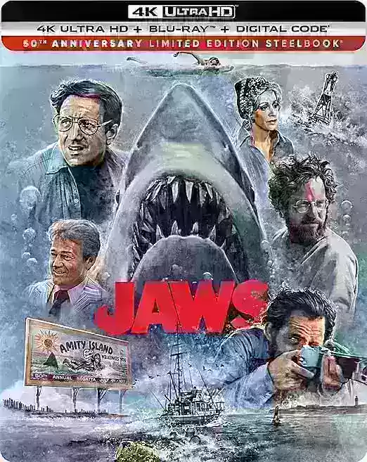 JAWS 50 वीं वर्षगांठ 4K स्टीलबुक प्रीऑर्डर्स ओपन