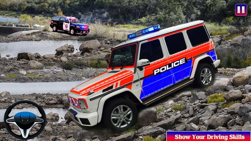 Offroad Police Car Chase Game Tangkapan skrin 0