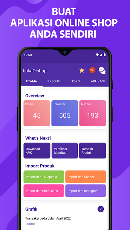 Schermata bukaOlshop - Buat App Toko 0