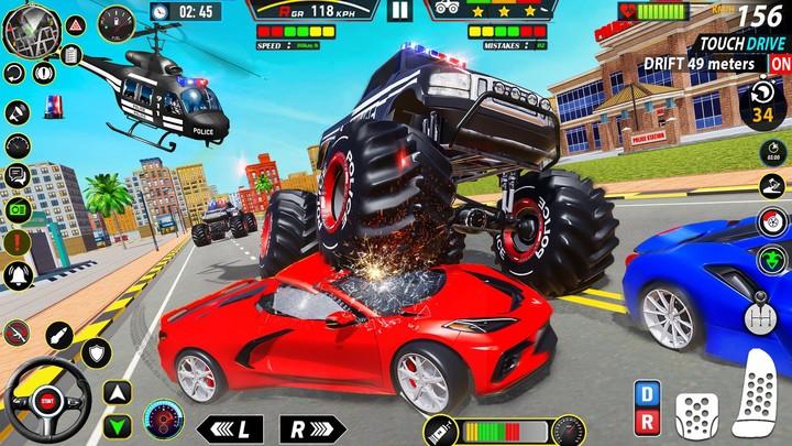 Police Monster Truck Car Games स्क्रीनशॉट 1