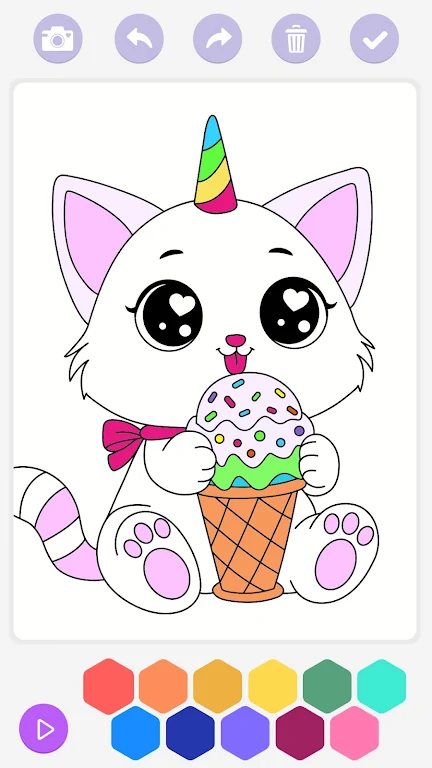 Unicorn Cat Coloring Book Screenshot 0