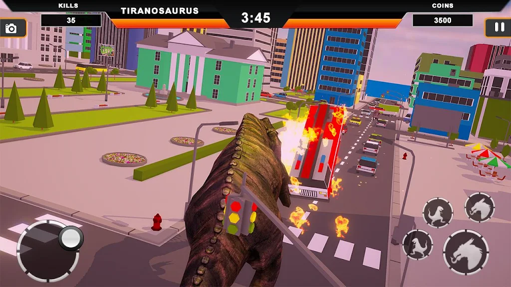 Dinosaur Rampage: Dino City Rampage Simulator ဖန်သားပြင်ဓာတ်ပုံ 3