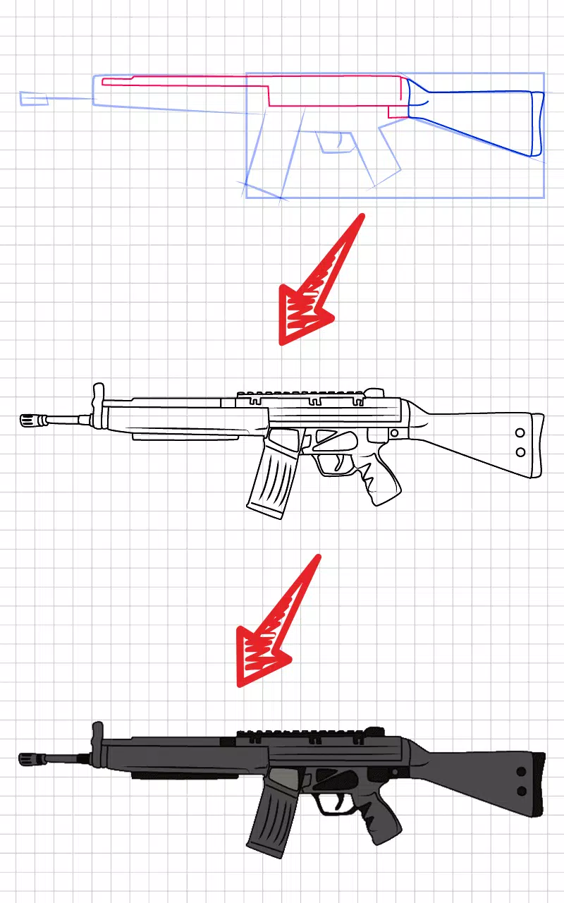 How to draw weapons step by st Capture d'écran 2