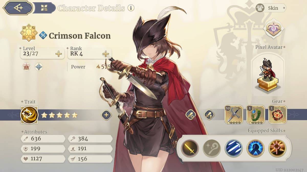 Lista de camadas da Sword of Convallaria para personagens épicos