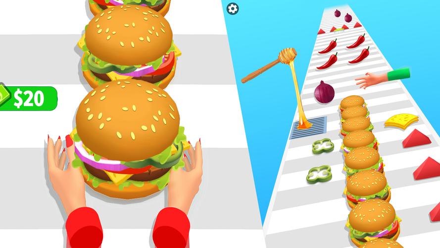 Burger Stack Run Game 螢幕截圖 0