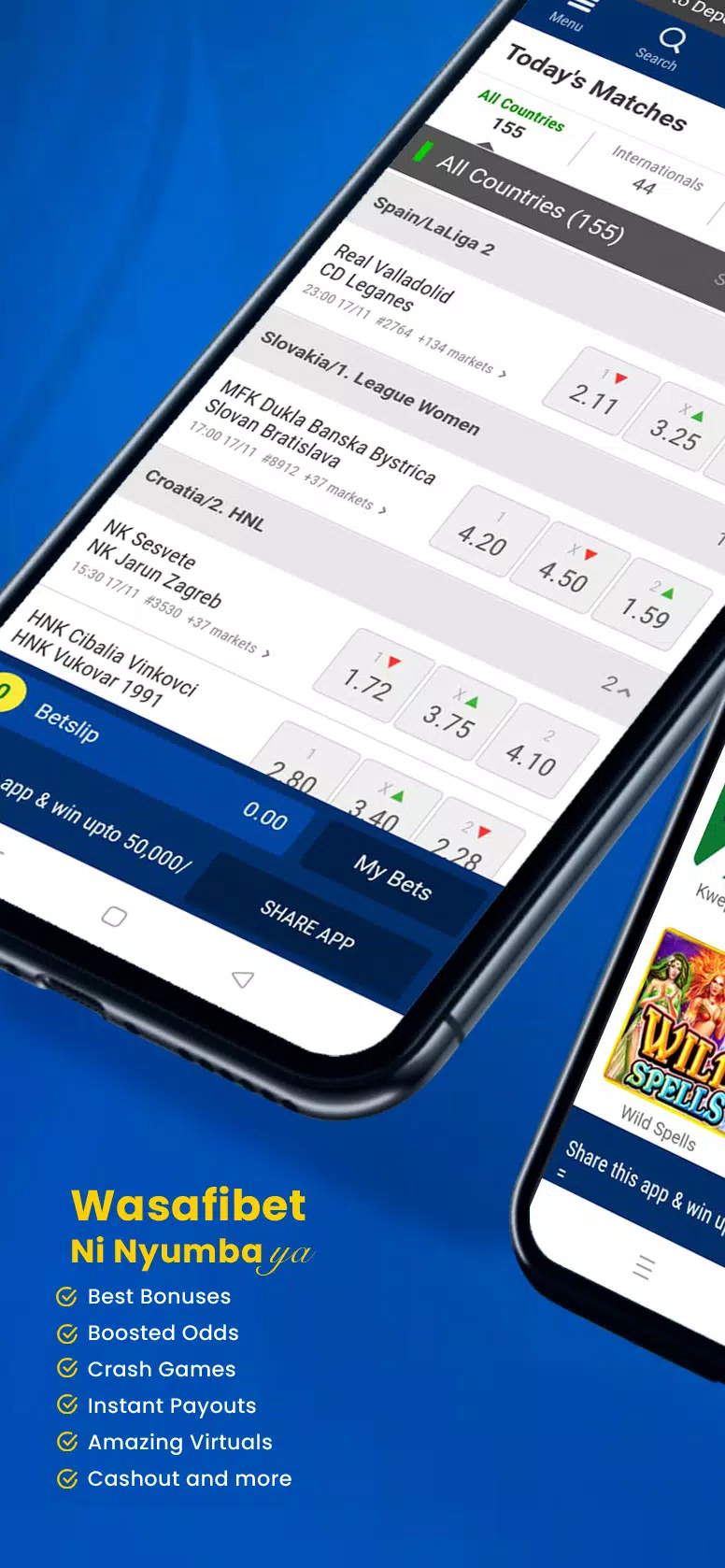 Wasafibet - Sportsbook, Casino Captura de tela 1