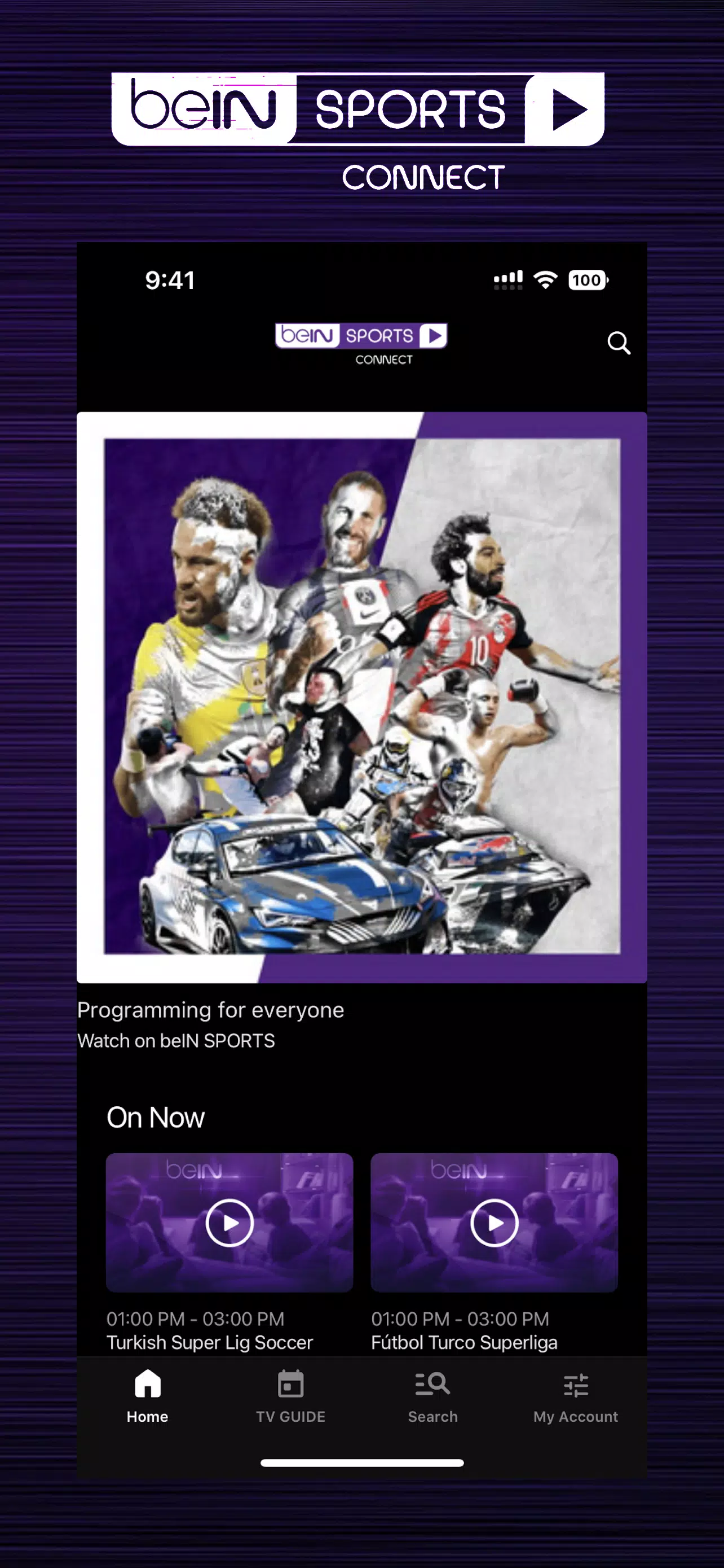 beIN SPORTS CONNECT 螢幕截圖 0