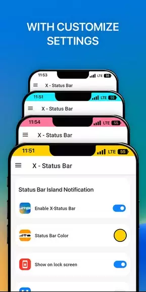 iCenter iOS 16: X - Status Bar 螢幕截圖 0