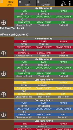 Database for Super Ball TCG Скриншот 1