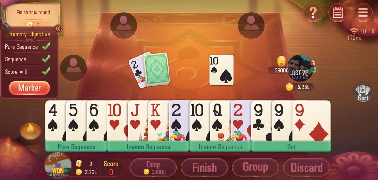 Rummy Plus - Online Indian Rummy 螢幕截圖 0