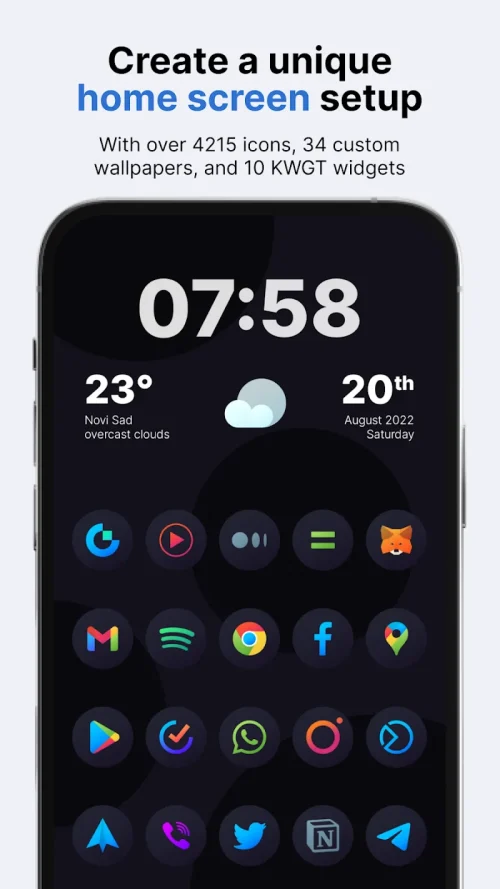 Hera Dark: Circle Icon Pack ภาพหน้าจอ 0