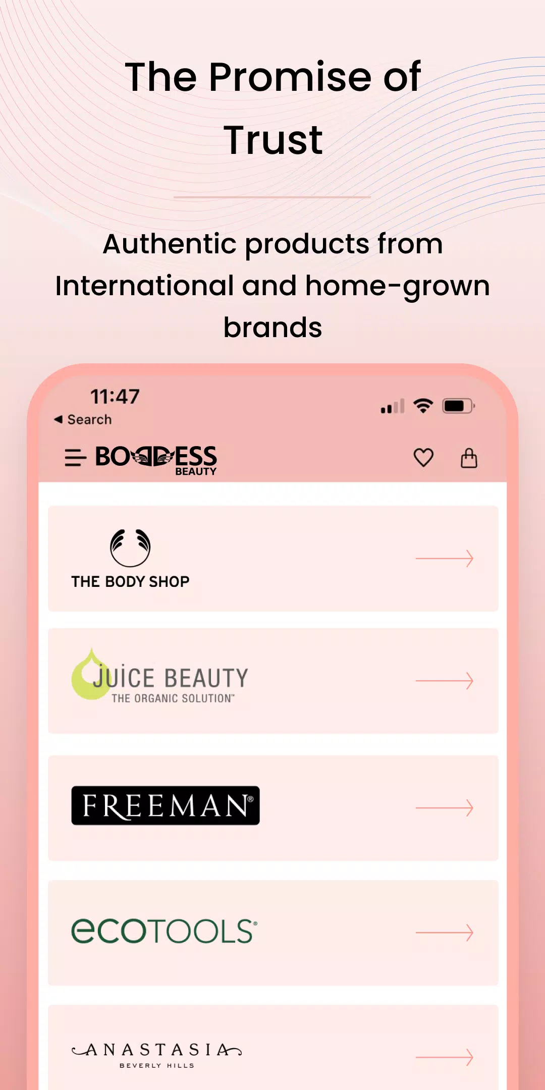 Boddess: Beauty Shopping App Скриншот 2