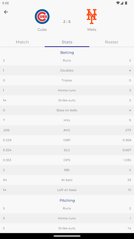 Schermata MLB Scores 2