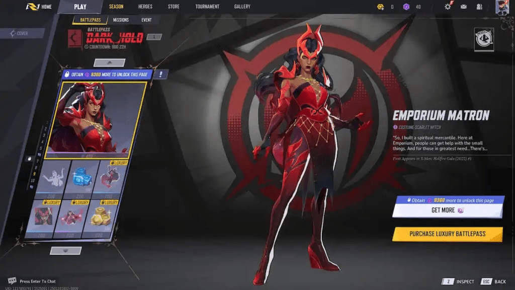 Scarlet Witch in her Emporium Matron skin