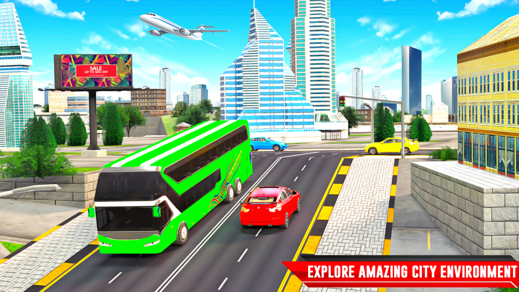 City Coach Bus Driving Sim 3D Zrzut ekranu 1