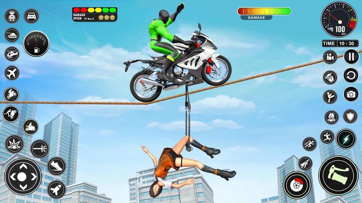 Superhero Bike Mega Ramp Games 螢幕截圖 1