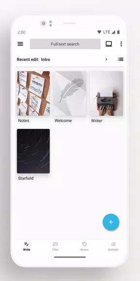 Lite Writer: Writing/Note/Memo Captura de pantalla 3