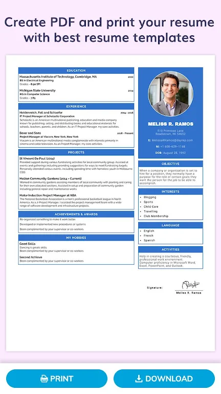 CV Maker, Resume Builder - PDF Zrzut ekranu 0