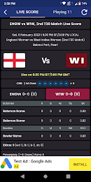 ENG vs WI Live Cricket Score ဖန်သားပြင်ဓာတ်ပုံ 0