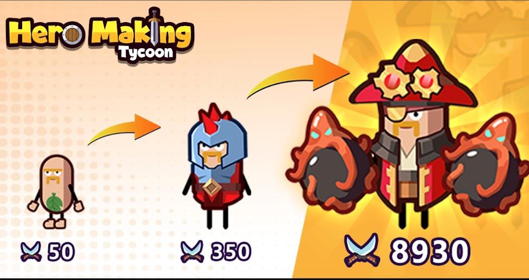 Hero Making Tycoon Mod ဖန်သားပြင်ဓာတ်ပုံ 1