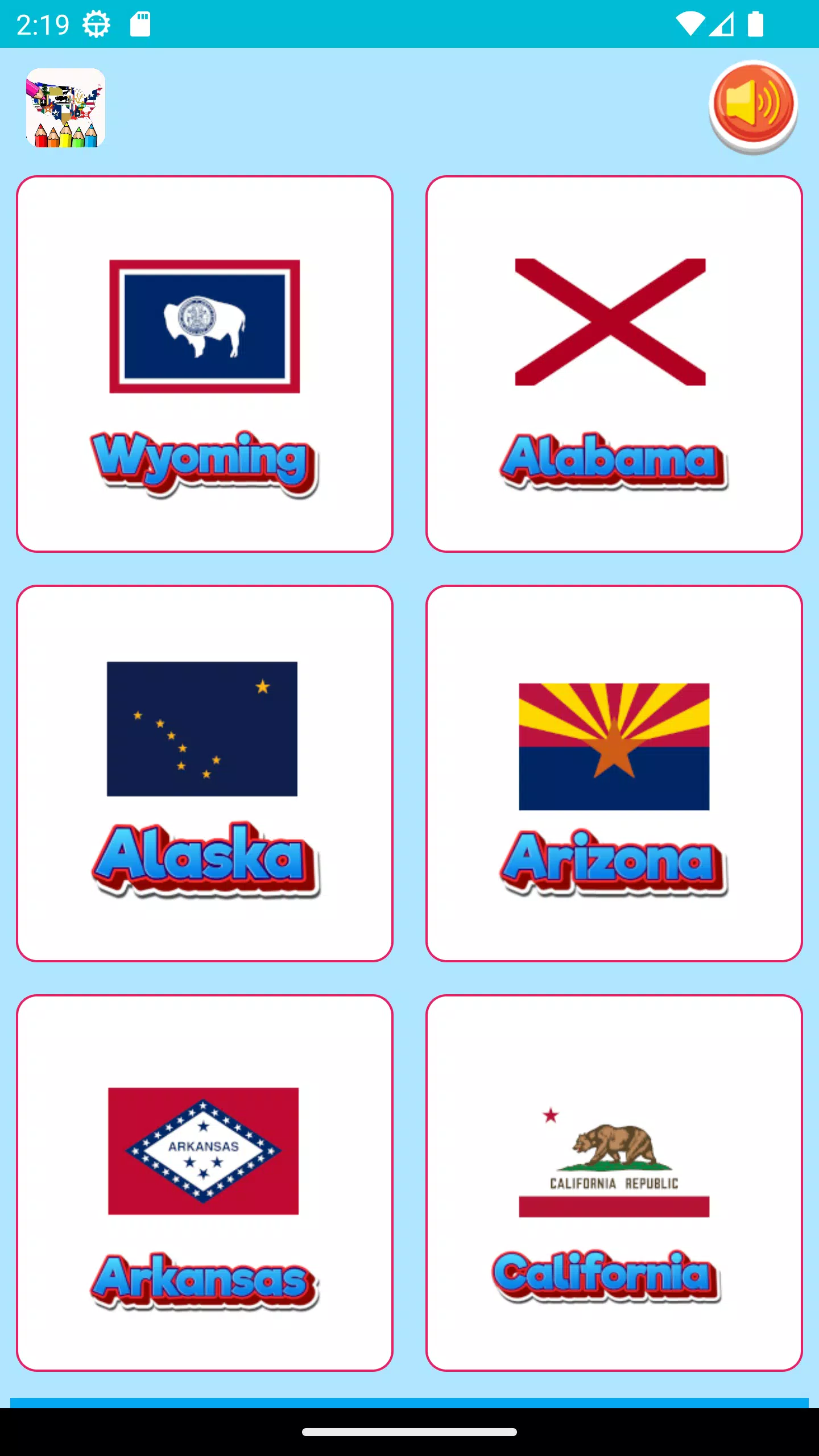 coloring flag of U.S. state Screenshot 2