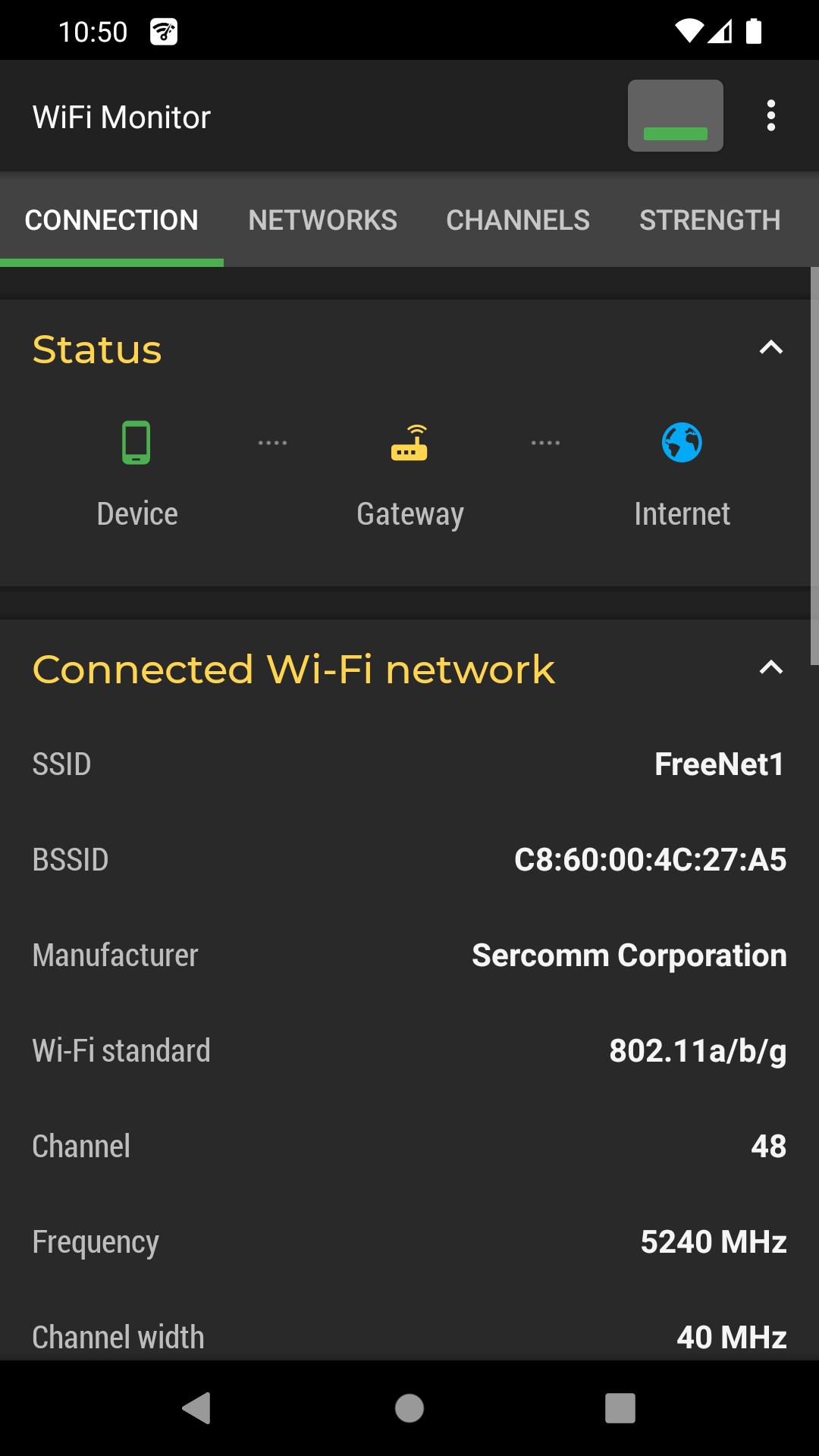 Schermata WiFi Monitor: network analyzer 0