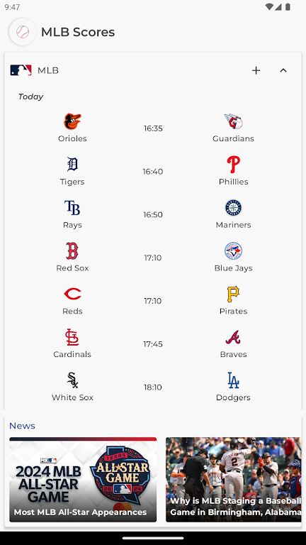 Schermata MLB Scores 0